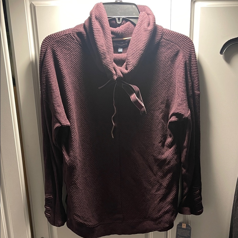 Democracy Maroon Cowl Neck Jersey